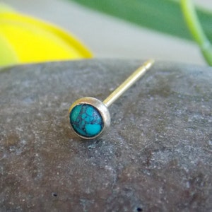 turquoise Nose Stud - Nose Stud - Tiny Nose Stud - Gold Filled Nose Stud - Gold Nose Stud - Tiny Stud - Nose Stud  - Piercing Stud - Stud