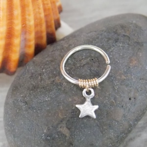 Silver Star kraakbeen/helix hoepel ring piercing