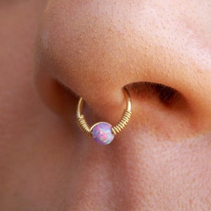 Septum Ring, Septum piercing, Opal Septum, Septum, Septum Nose Ring, Gold Septum, Tribal Sptum, Tribal Nose Ring
