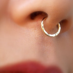 fake septum ring, gold clip on septum, no piercing needed, septum cuff, clip on piercing