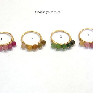 nose ring,natural stones 2-3mm beads cartilage earring,helix piercing,tragus,nose hoop,bohemian jewelry,Holiday Gifts 16g 18g 20g 22g 24g