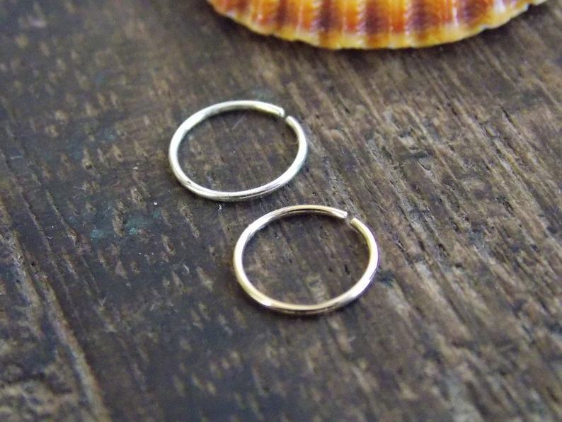 Gold Huggie Hoops Gold septum Earring 14K Gold-Filled Hoops sterling silver piercimg hoops