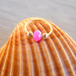 Cartilage Earring, tiny nose ring hoop, gemstone piercing, tiny hoop