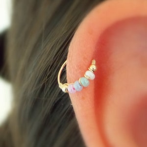 Gold filled oder Sterling Silber Creolen, Kleine Oberohr Piercing Schmuck, Knorpel, Helix, Septum, Nasenring Perlen Piercing