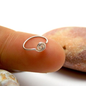 Silver 925 spiral / Swirl Hoop Nose Ring - CUSTOMIZE