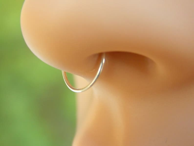 Gold Huggie Hoops Gold septum Earring 14K Gold-Filled Hoops sterling silver piercimg hoops