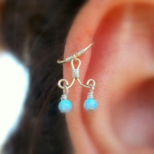 Boucle d'oreille unique en opale de cartilage, bijou de piercing unique en son genre, piercing au cartilage, bijoux Helix.