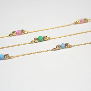 Blue opal bracelet - opal jewelry - beaded bracelet - gold filled bracelet - minimal bracelet - opal jewelry