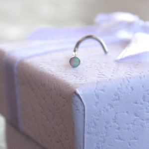 20 gauge fire opal Nose screw - 2mm opal nose stud -Piercing Body Jewelry- tiny nostril stud - nose jewelry