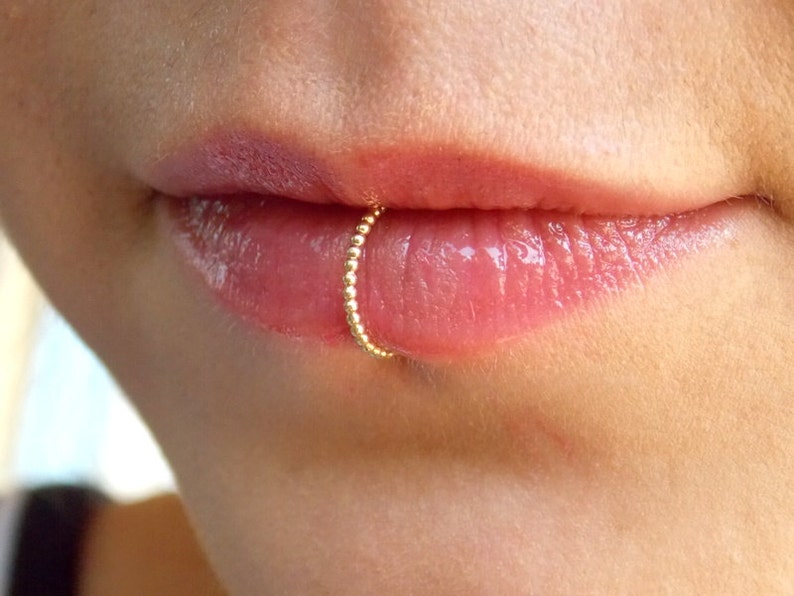 Fake Gold Filled Lip clip on cuff No Piercing Required