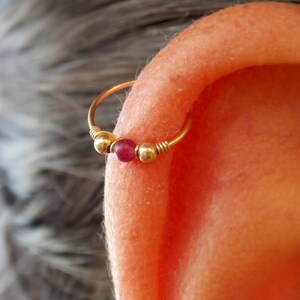 Neusring - dunne helixoorbel - oorbel dun kraakbeen - kraakbeensieraden - neusgatring - piercing - extra dunne kleine hoepel
