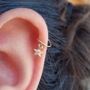 Tiny Gold Star cartilage Earring Helix Hoop Piercing