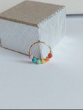 Rainbow opal piercing custom size 24-16 gauge for nose, helix, tragus, daith, cartilage  piercing hoop product logo