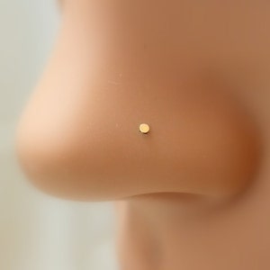 Tiny Nose Stud - 14k gold filled nose stud - 22 gauge nose stud- minimalist nose stud - barely there stud - dot nose stud- nose studs