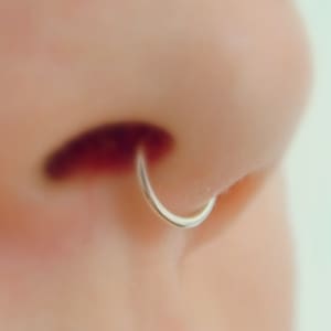 Tribal Silver Fake Septum Ring, Faux Septum Ring,Septum Jewelry, 18 gauge clip on nose ring cuff