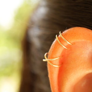 Fake Cartilage Earring, Set of 2 Ear Cuffs for Upper Ear, No Piercing Needed