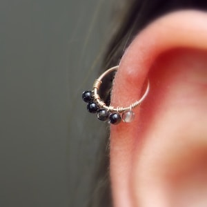 natural stones 2-3mm beads cartilage earring,helix piercing,tragus,nose hoop,bohemian jewelry,Holiday Gifts 16g 18g 20g 22g 24g
