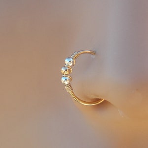 Nasenreifen - Gold Filled Nasenring - Gold Nose Hoop - Nasenschmuck - Nostril Hoop - Nasenpiercing - Nasenohrring - Nostril Schmuck