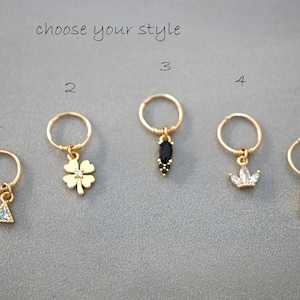 Cz charm - cartilage piercing - piercing - pendant piercing - gold filled piercing - charm helix - cartilage hoop