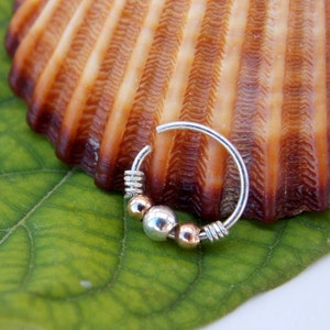 silver cartilage piercing, tragus, helix tiny hoop piercing,septum ring, earring~