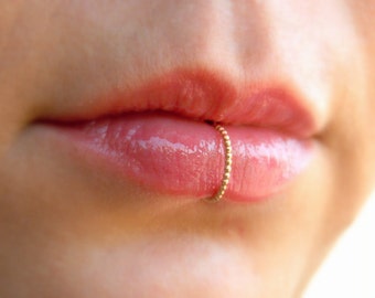 Fake Gold Filled Lip clip on cuff No Piercing Required