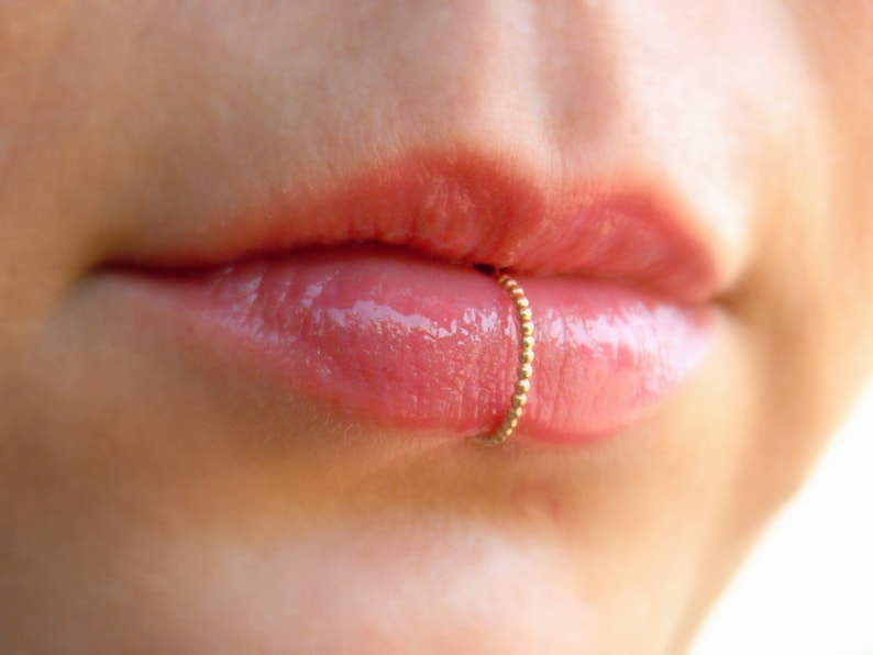 Fake Gold Filled Lip clip on cuff No Piercing Required
