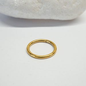 clicker Piercing Hoop | stainless steel | Hypoallergenic, Waterproof, Nickel Free suitable for helix, daith, rook, conch 14g 16g 18g 20g