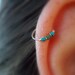 Thin Helix earring - Cartilage earring - tragus piercing - turquoise piercing - December birthstone - Extra Thin tiny hoop black friday