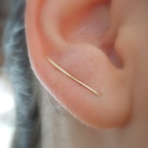 Ear Climber - Gold Bar Climber - Gold Filled Climber - Climbers - Gold Bar Earring - Bar Studs - Simple Minimalist