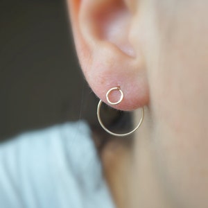 Double Circle Ear Jacket Earrings