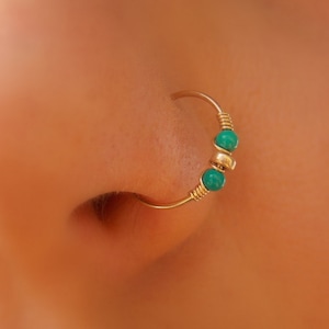 Cerchio del naso - Anello del naso d&#39;argento - Cerchio del naso d&#39;argento Sterling - Gioielli del naso - Cerchio della narice - Piercing del naso - Orecchino del naso - Gioielli della narice