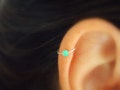 Silver Cartilage Earring, tiny opal hoop, sterling silver cartilage Hoop Earrings, tiny hoops product logo