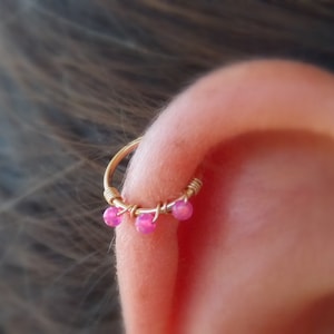 Helix Earring - opal cartilage hoop - Opal Septum - opal nose Ring - Septum Ring - opal helix earring - Cartilage Hoop helix piercing