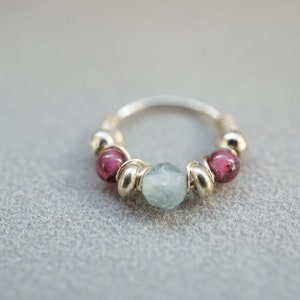 anello al naso - piercing con pietra preziosa - anello al naso con perline - anello al naso riempito d'oro - cerchio al naso - elica sottile - cerchi calibro 24