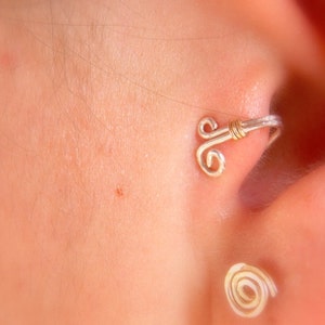 Sterlingzilveren oormanchet, tragusoormanchet, geen piercing-oorbellen, ooromslag, kraakbeenomslag.