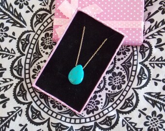 14k gold filled turquoise necklace, Delicate gold turquoise necklace, Delicate necklace, Gemstone necklace, Valentines gift