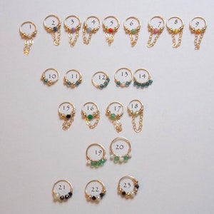 Thin gold filled beaded piercing hoop