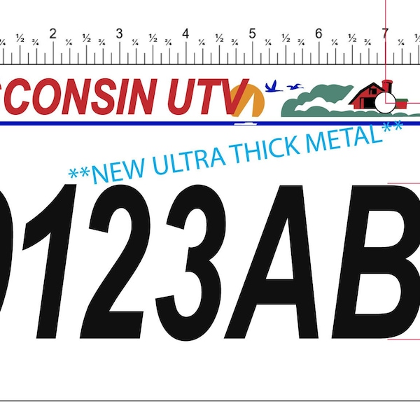 Wisconsin UTV License Plate    ****FREE SHIPPING**** **Wisconsin Department of Natural Resources Compliant*