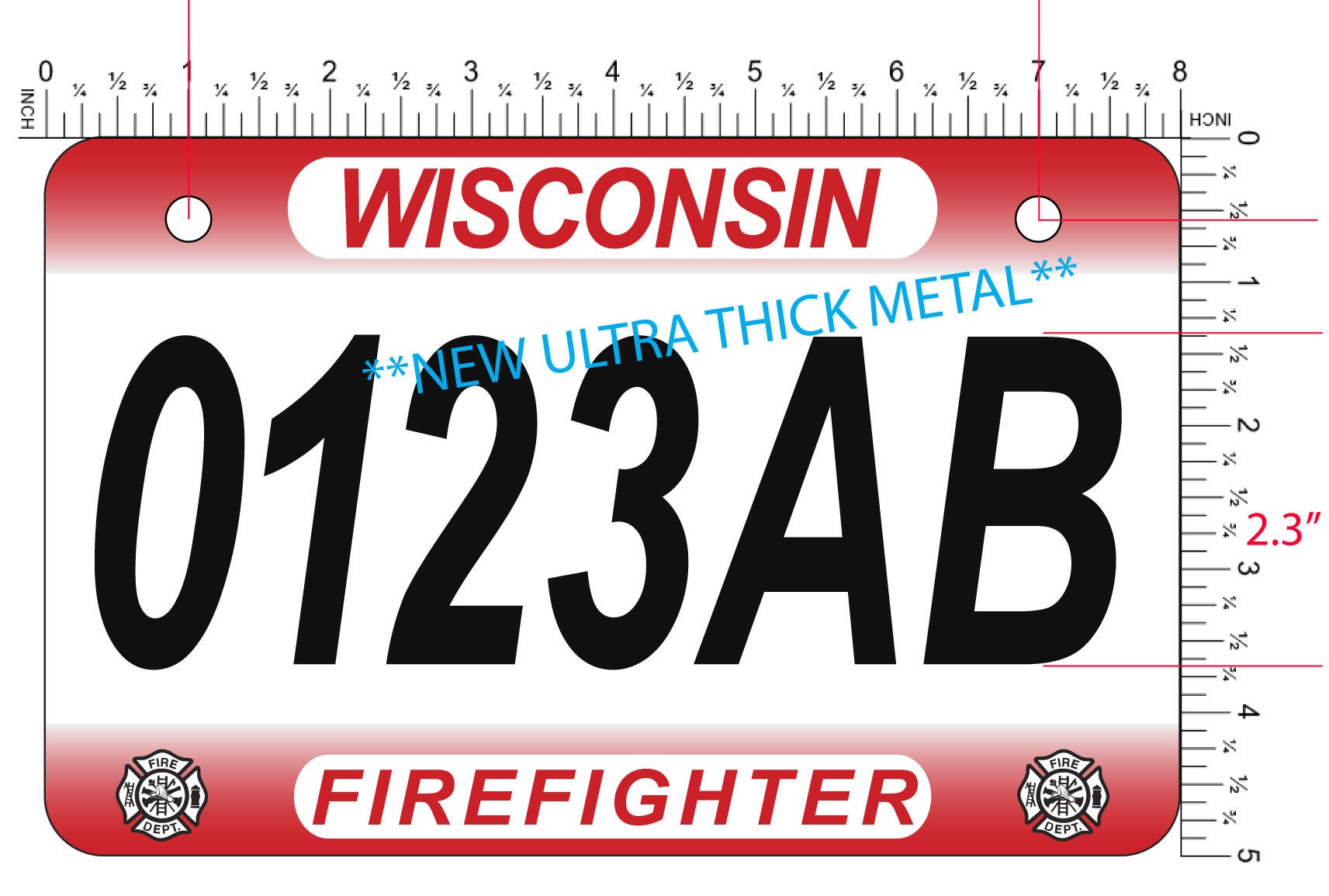 Wisconsin Firefighter/volunteer Firefighter ATV License Plate
