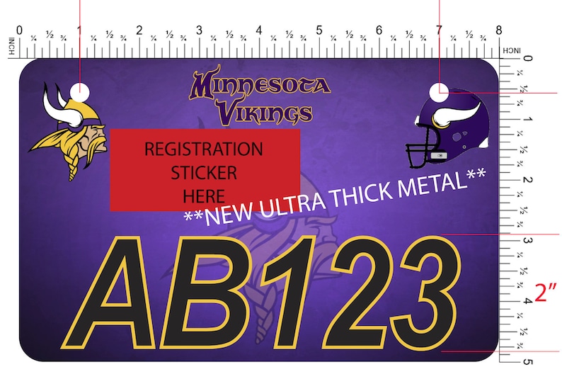 Minnesota Vikings Custom ATV License Plate MN A.T.V./UTV Etsy