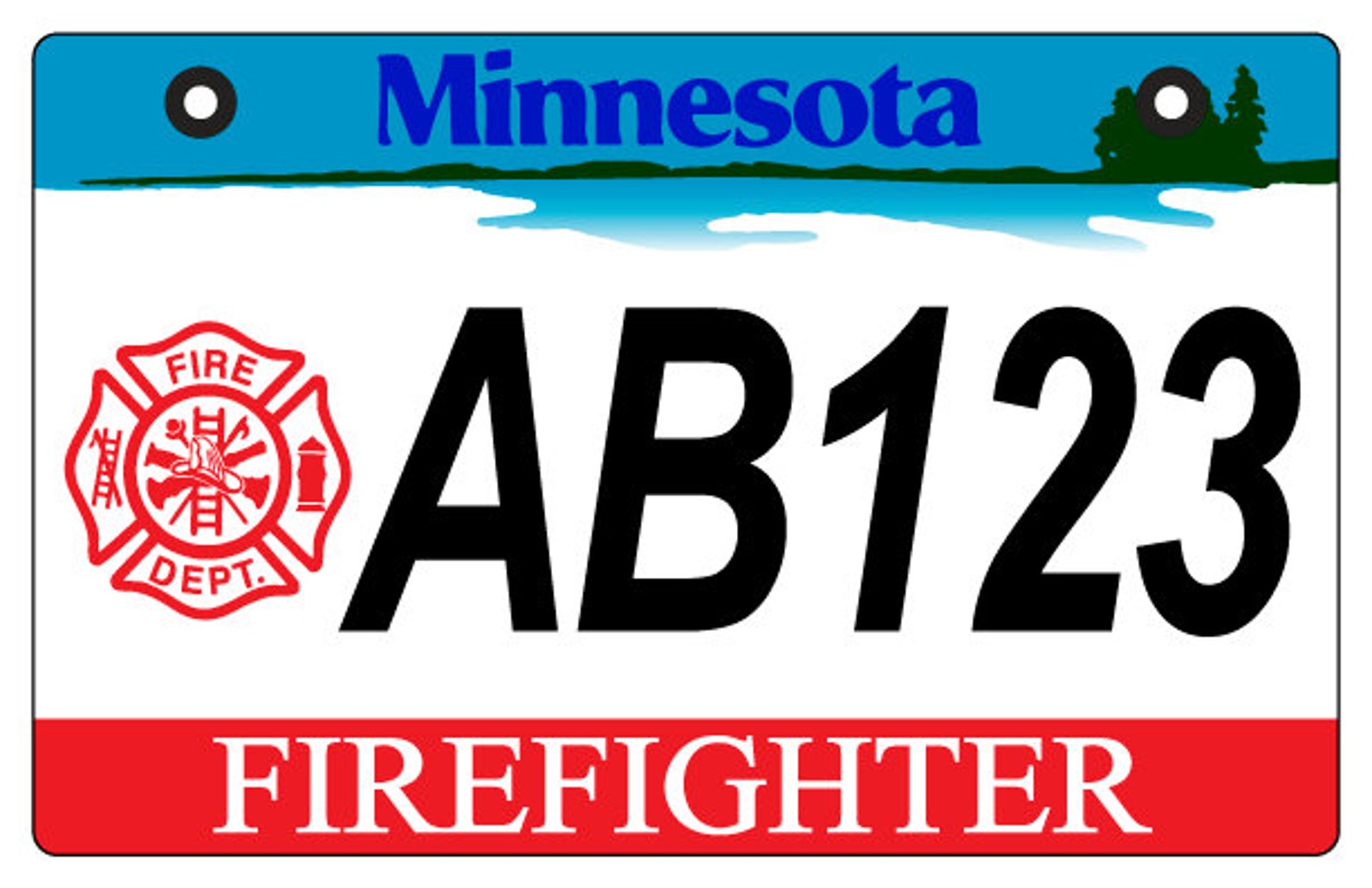 Minnesota Firefighter ATV license plate MN A.T.V./UTV Free Etsy