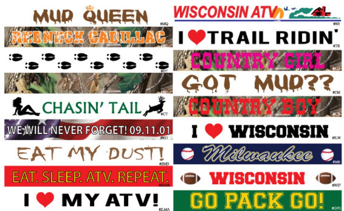 Custom ATV License Plate FREE SHIPPING Wisconsin Etsy