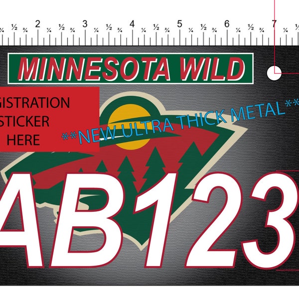 Minnesota Wild Custom ATV license plate  MN A.T.V./UTV **Free Shipping**