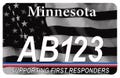 MN First Responders ATV license plate  A.T.V./UTV   **Free Shipping**