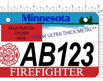 Minnesota Firefighter ATV license plate  MN A.T.V./UTV **Free Shipping**