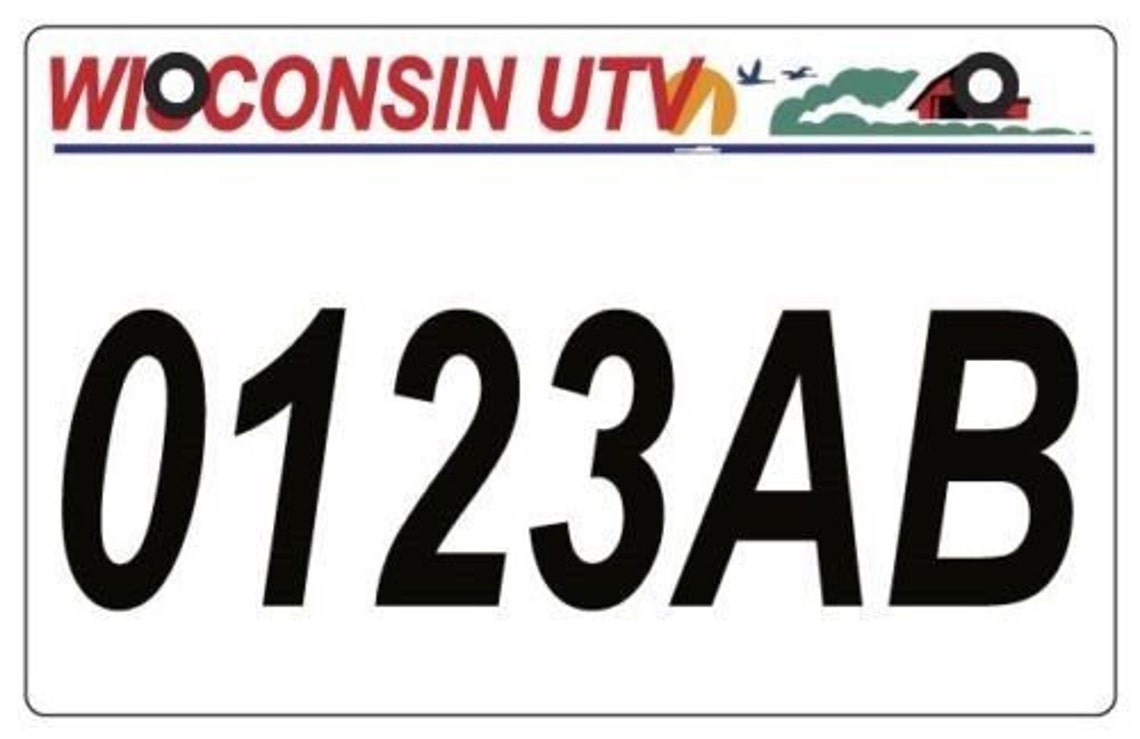 Wisconsin UTV License Plate FREE SHIPPING wisconsin Etsy