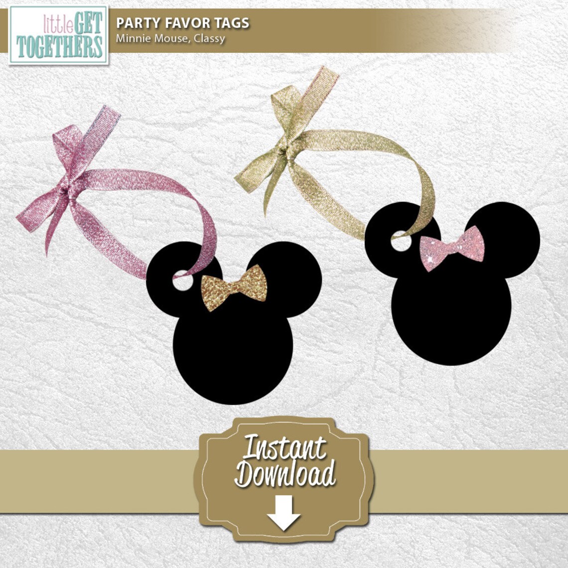 Minnie Mouse Classy Party Favor Tags - DIY - Printable - Print at Home ...