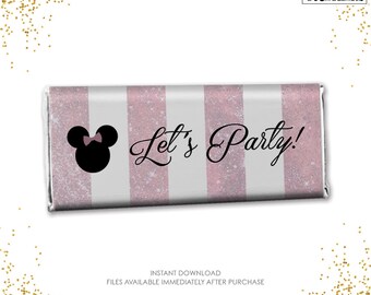 Minnie Mouse Classy Candy Chocolate Bar Wrapper - Mini Size - DIY ...