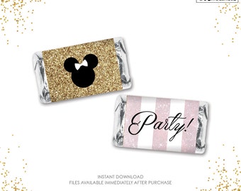 Minnie Mouse Classy Candy Chocolate Bar Wrapper - Regular Size - DIY ...