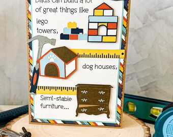 Builder Father's Day Card, Tools Father's Day Card, Card for Dad, Architect Father's Day Card,  Card for Father